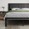 SHA CERLIN King Platform Bed Frame, Upholstered Headboard