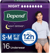 Depend Night Defense Adult Incontinence Underwear for Men